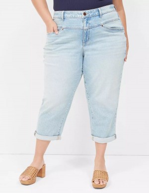 Light Blue Lane Bryant Boyfriend Fit Capri Women Jeans | ILT5540CC