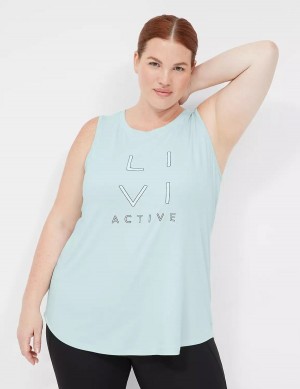 Light Green Lane Bryant LIVI Recycled LIVI Soft Logo Graphic Women Tank Top | UEY91BT