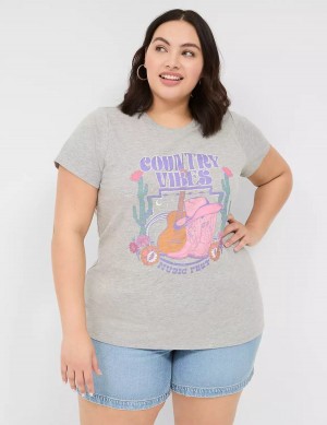 Light Grey Lane Bryant Country Vibes Graphic Tee Women T Shirts | FNO3388HK