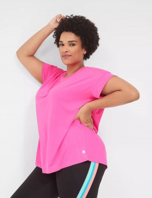 Light Pink Lane Bryant LIVI Soft Crew-Neck Recycled Tee Women T Shirts | EWM4072LB