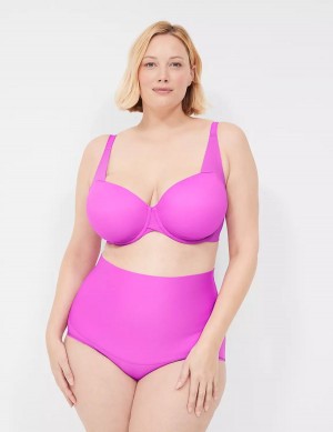 Light Purple Lane Bryant Totally Smooth Lightly Lined Women Balconette Bra | VZX7629UF