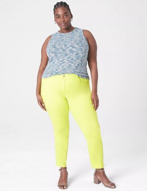 Light Turquoise Lane Bryant Fitted Crop Crew-Neck Women Tank Top | LCV6858TA