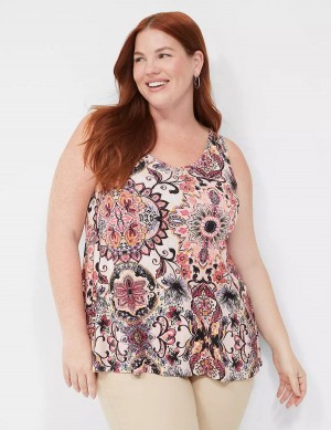 Multicolor Lane Bryant Swing V-Neck Women Tank Top | UUR106MO