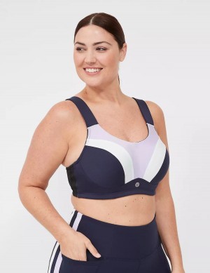 Navy Lane Bryant LIVI Max Support Wicking Underwire Women Sports Bra | QOM3063XN