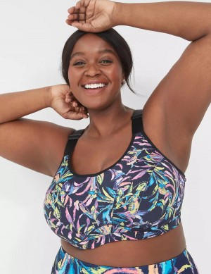 Navy Multicolor Lane Bryant LIVI High-Impact Wicking Underwire Women Sports Bra | RQD9988FC