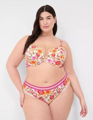 Orange Multicolor Lane Bryant Cotton With Wide Waistband Women Thong Panty | KTD284KZ