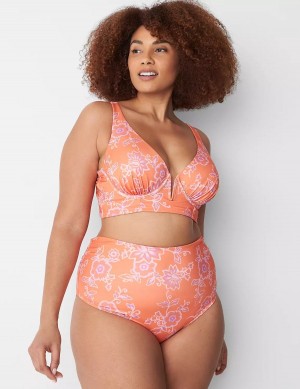 Pink Lane Bryant Foldover-Waist High-Leg Swim Women Briefs | SFN1683TH