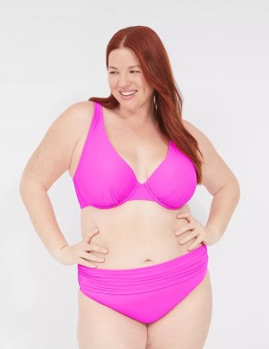 Pink Lane Bryant Foldover-Waist Swim Women Briefs | DSL5622EJ