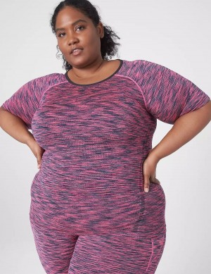 Pink Lane Bryant LIVI Seamless Fitted Spacedye Top Women T Shirts | NJO9458UR