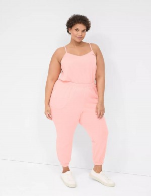 Pink Lane Bryant LIVI Sleeveless French Terry Women Jumpsuit | AWT5139QF