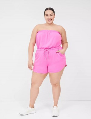 Pink Lane Bryant LIVI Strapless Pull-On French Terry Romper Women Casual Dress | RPI9788OP