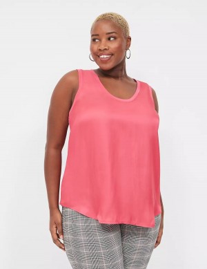 Pink Lane Bryant Satin & Matte Jersey Women Tank Top | MNH2649XV