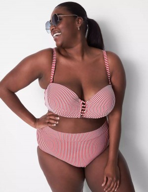 Pink Lane Bryant Seersucker Swim Women Briefs | PYU8354HS