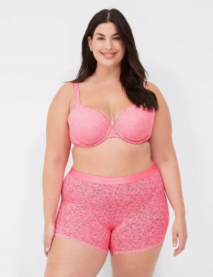 Pink Lane Bryant Stretch Lace Boxer Women Briefs | LYS1692VJ