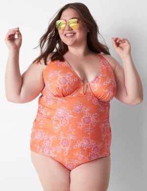 Pink Lane Bryant Underwire V-Wire Swim Tankini Women Bikini Top | NTL296ID