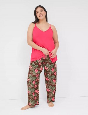 Pink Multicolor Lane Bryant DreamyCool Cami & Block Pant PJ Set Women Pajamas | LGQ8244YD