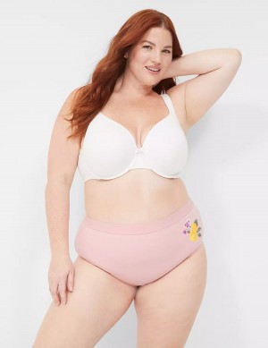 Pink Yellow Lane Bryant Cotton High-Leg With Wide Waistband Women Briefs | YLN20100RQ