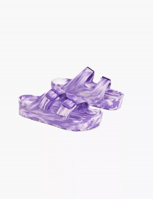 Purple Lane Bryant Double-Band Women Slide Sandals | IWH417NM