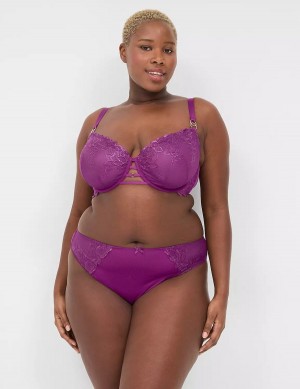 Purple Lane Bryant Embroidered French Women Briefs | QDT1573CQ