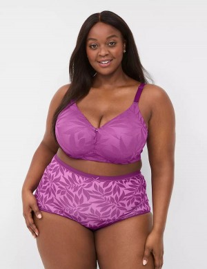 Purple Lane Bryant Invisible Lace Backsmoother Full Coverage No-Wire Women Bralettes | SJB1086NI