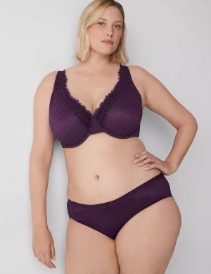 Purple Lane Bryant No-Show Lace-Back Women Hipster Panty | BJD807LM