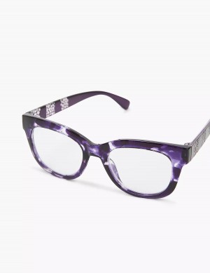 Purple Lane Bryant Purple Animal Print Cateye Reading Women Glasses | ZVR9441JC