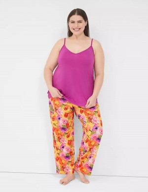 Purple Multicolor Lane Bryant DreamyCool Cami & Block Pant PJ Set Women Pajamas | UNM222GT