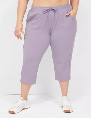 Purple Olive Lane Bryant LIVI Knit Capri Women Pants | ACB7688AX