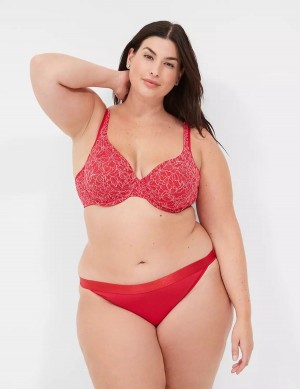 Red Lane Bryant Demi with Lace Women Unlined Bra | VKP3189CQ