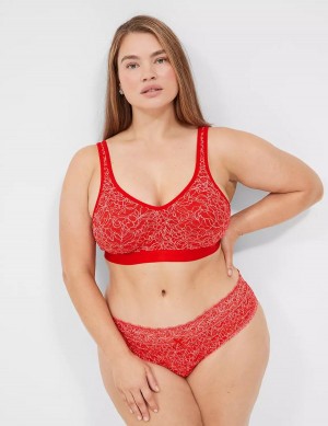 Red Lane Bryant No-Wire with Lace Women Unlined Bra | TYF7880KI