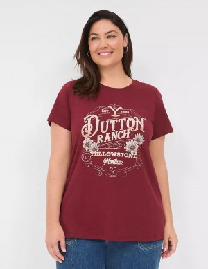 Red Lane Bryant Yellowstone Dutton Ranch Graphic Tee Women T Shirts | PFL7341AS