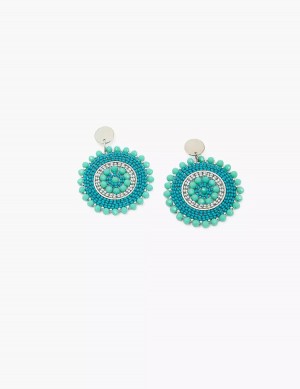 Silver Lane Bryant Blue Beaded Filigree Drop Women Earrings | NZY3355LJ