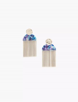 Silver Lane Bryant Blue Tassel Drop Women Earrings | KEE7487IT