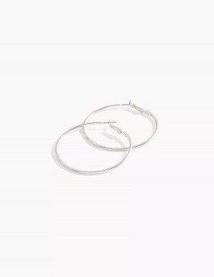 Silver Lane Bryant Large Women Hoop Earrings | DWC677DL