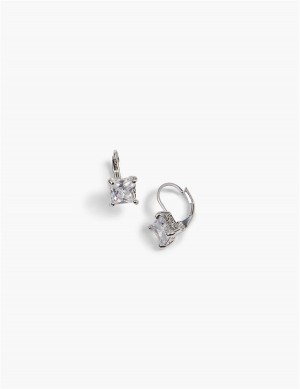 Silver Lane Bryant Square Drop Women Earrings | VUI4891CS