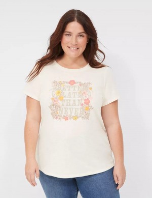 White Lane Bryant Better Late Than Never Graphic Tee Women T Shirts | JWH8674FI