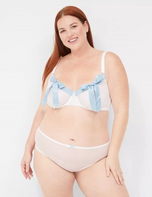 White Lane Bryant Bow-Front Sheer Unlined Women Balconette Bra | JAU4581LB