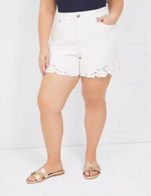 White Lane Bryant Boyfriend Fit Jean With Embroidered Hem Women Shorts | EZT586YA