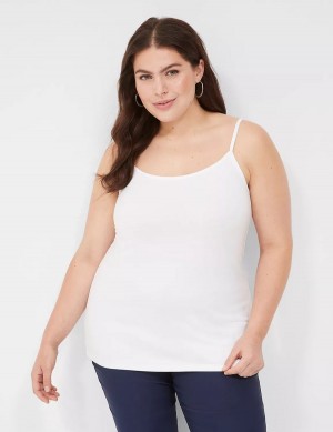 White Lane Bryant Cotton Cami Women Tank Top | UGN1764RZ