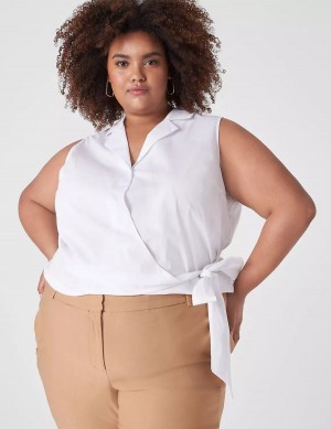 White Lane Bryant Crop Sleeveless Full-Wrap Top Women T Shirts | WMS2751XT