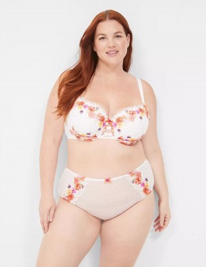 White Lane Bryant Digital Print Lace Women Briefs | OEG3266QV