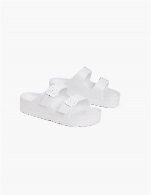 White Lane Bryant Double-Band Women Slide Sandals | EWB1946VX