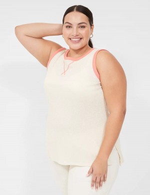 White Lane Bryant LIVI Crew-Neck Rib Women Tank Top | FTI1836AJ