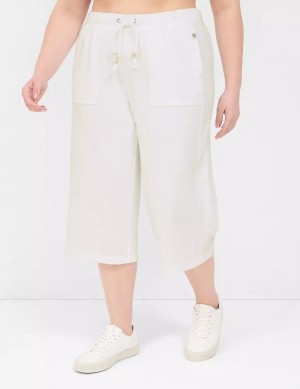 White Lane Bryant LIVI French Terry Relaxed Straight Capri Women Pants | ZMJ3781SK