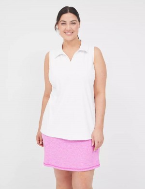 White Lane Bryant LIVI V-Neck Recycled LIVI Soft Polo Women Tank Top | PKR8249HM