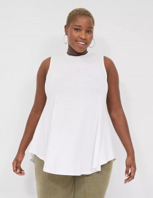 White Lane Bryant Max Swing Sleeveless High-Neck Tunic Women T Shirts | FPB9899SQ