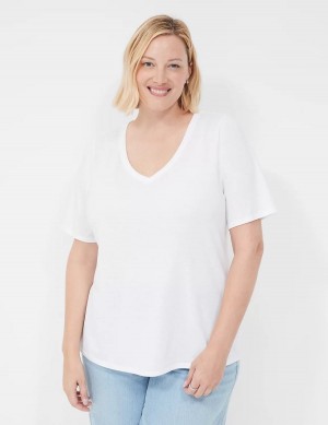 White Lane Bryant Perfect Sleeve V-Neck Tee Women T Shirts | CCU439DH