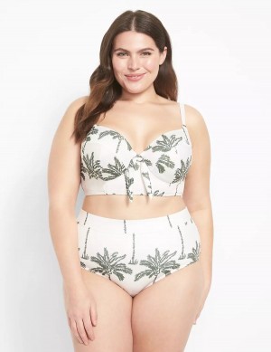 White Multicolor Lane Bryant Swim Women Briefs | VGG7639CK