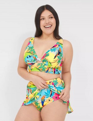 Yellow Multicolor Lane Bryant Side Slit Swim Women Skirts | EYE8675KQ