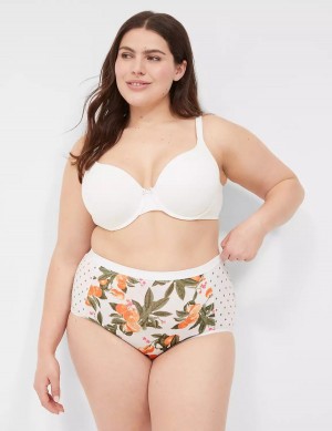 Yellow White Lane Bryant Cotton Full Women Briefs | WLG1431SS